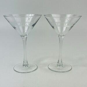 Smirnoff Vodka Martini‎ Glasses Etched Logo Set of 2